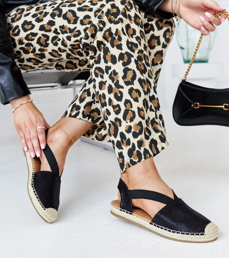 Schwarze Tharna Espadrilles mit offener Ferse