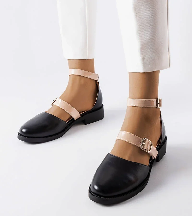 Schwarze Damen Sandalen mit Schnalle Josiane
