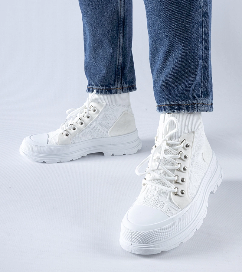 Weiße hohe Stoff-Sneakers von Casalma