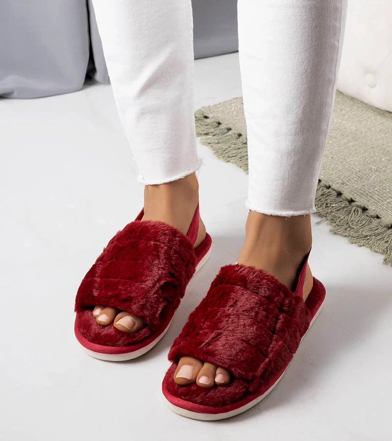 Bordeauxrote Hausschuhe Lolita