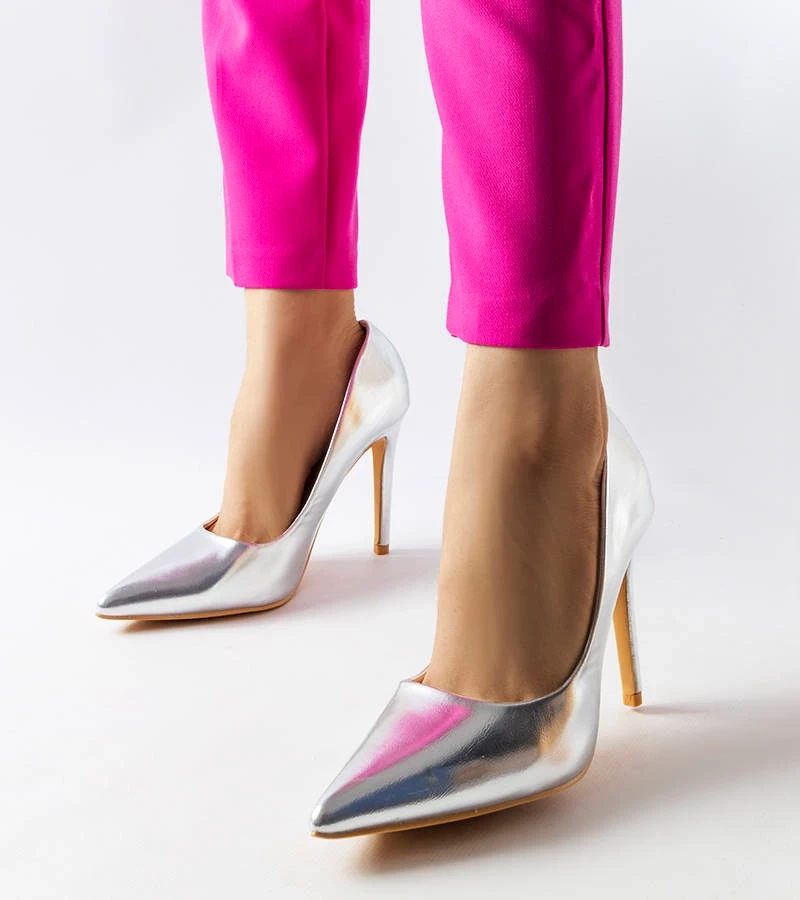 Silberne metallische Cabell Stilettos