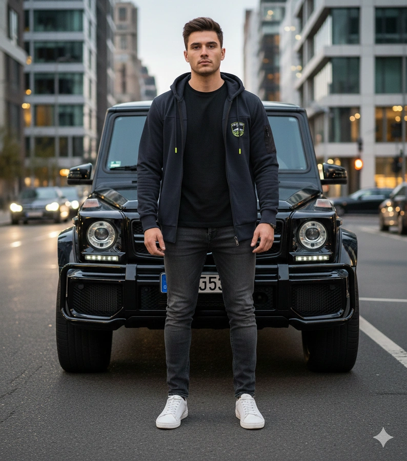 Marineblaue Herren Kapuzenpullover Labrosse