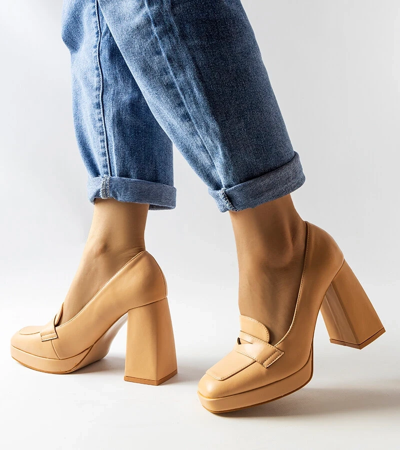 Beige High-Heel Pumps Inès