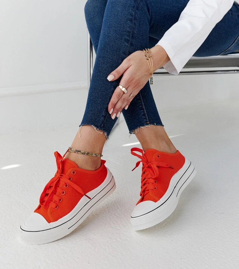 Orangefarbene Fiori-Plattform-Sneaker