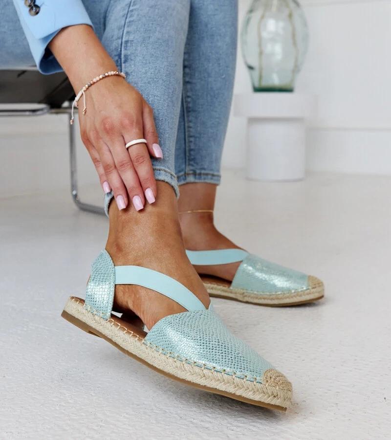 Hellgrüne Tharna Espadrilles mit offener Ferse