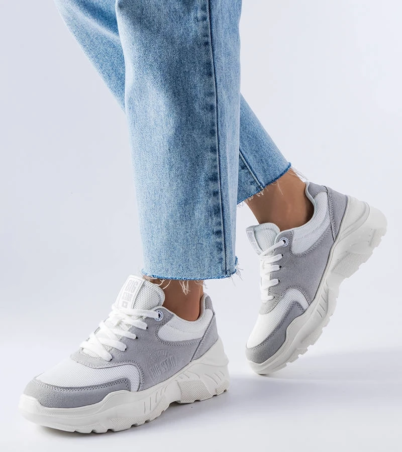 Weiß-graue Sneakers Big Star JJ274A112