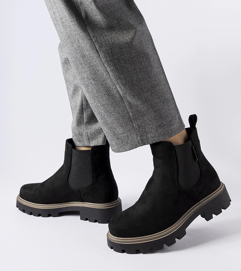 Schwarze, gefütterte Stiefeletten Big Star MM274372