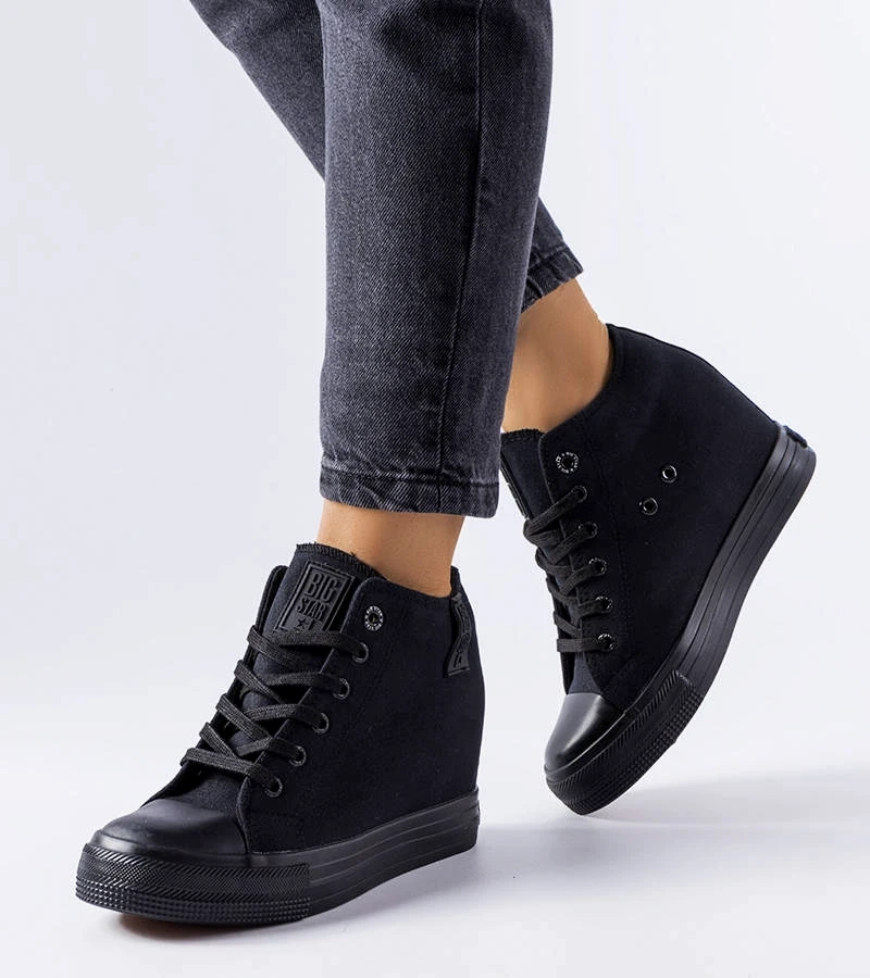 Schwarze BIG STAR LL274034 Keil-Sneaker