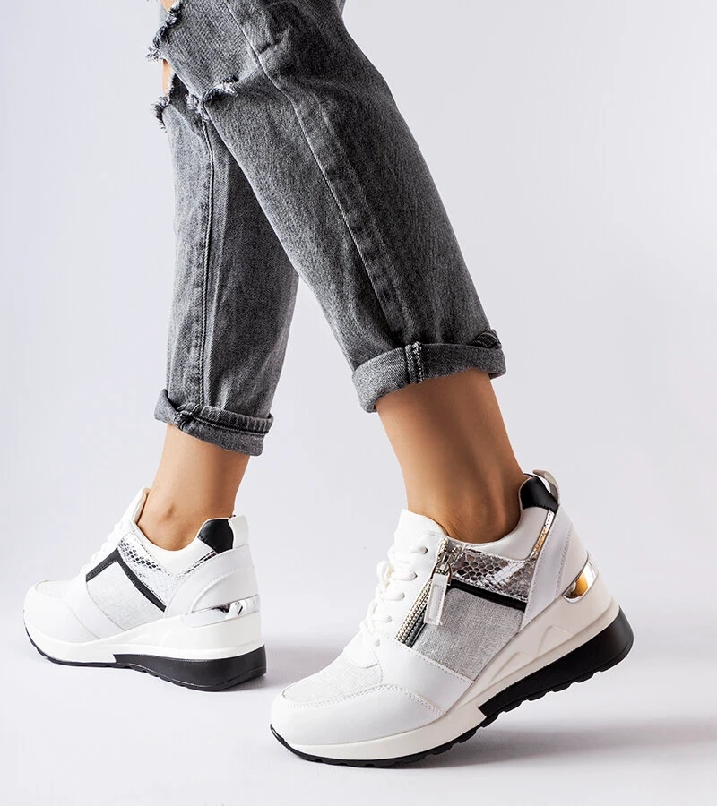 Weiße Deodata Keil-Sneaker