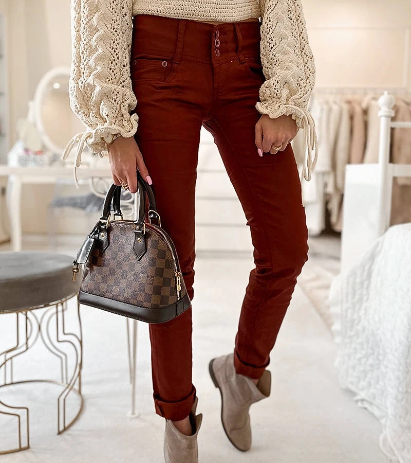 Braune gewachste Hosen von Chauvet