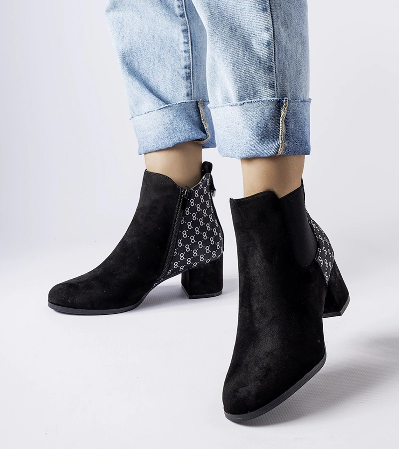 WILDLEDER DAMENSCHUHE SCHUHE STIEFEL STIEFELETTEN HALBSCHUHE A5580 SCHWARZ