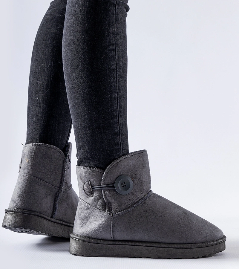 Graue kurze gefütterte Schneestiefel von Snyder