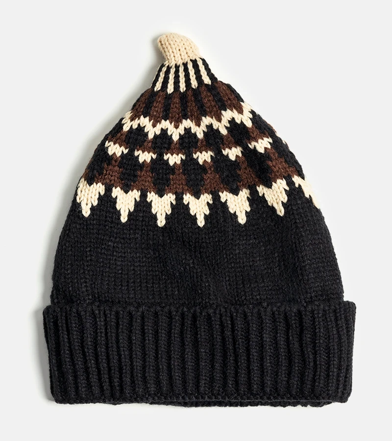 Schwarze Mütze mit Abner-Mustern