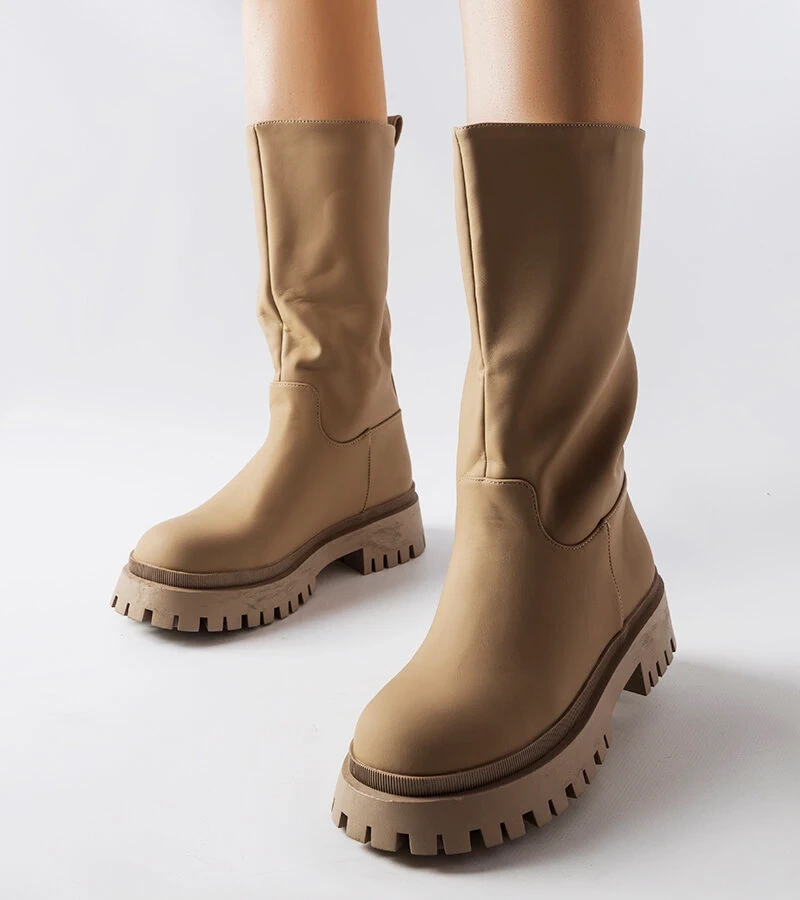 Braune matte Hollie-Stiefel