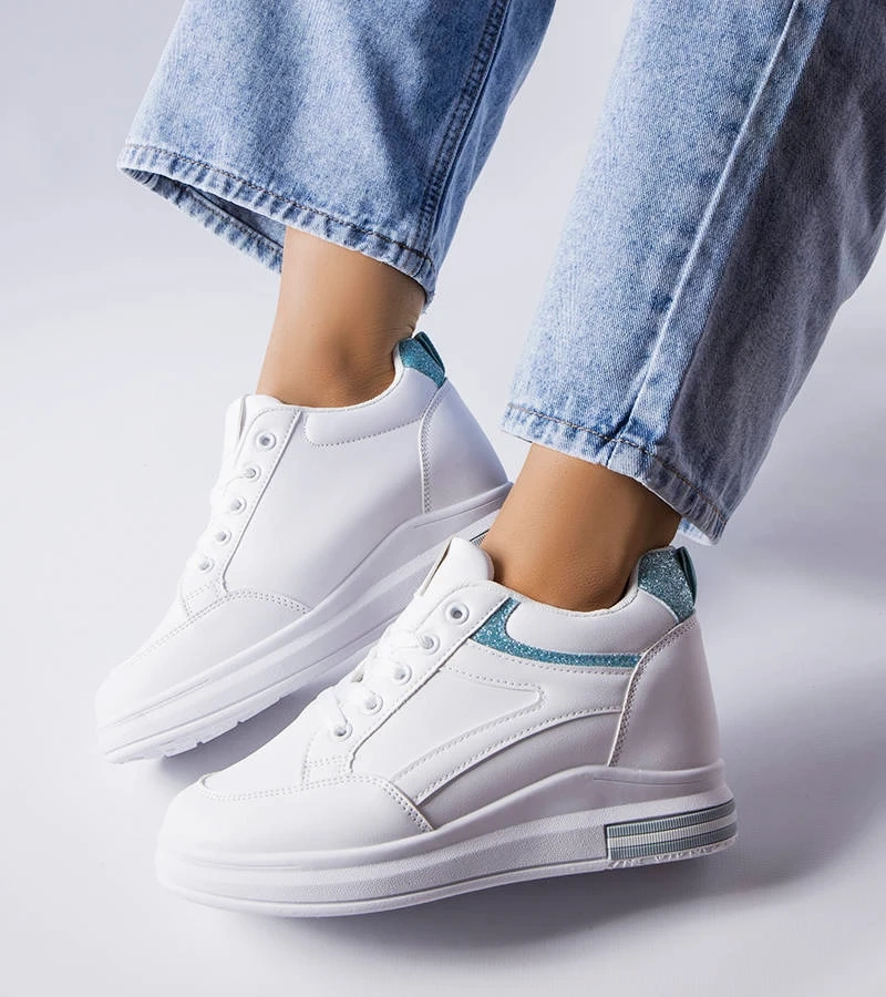 Weiße Sneakers mit Glitzereinsätzen von Bonevil