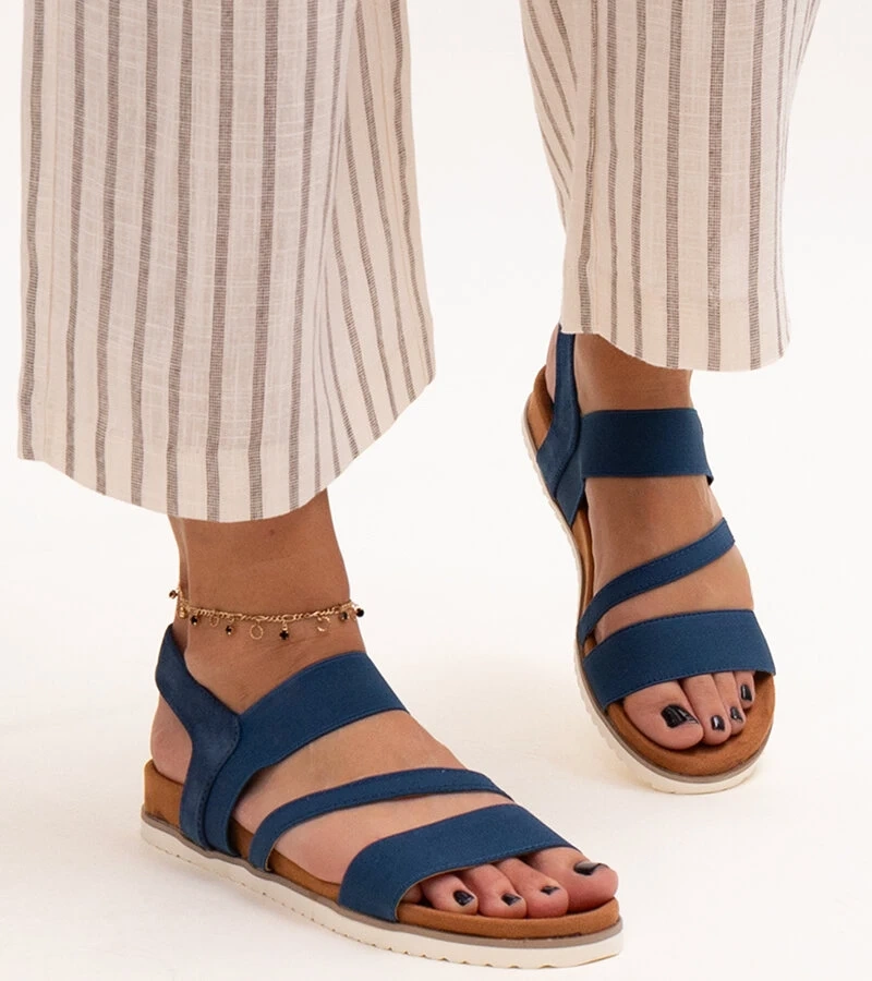 Marineblaue Plateausandalen von Hagoa