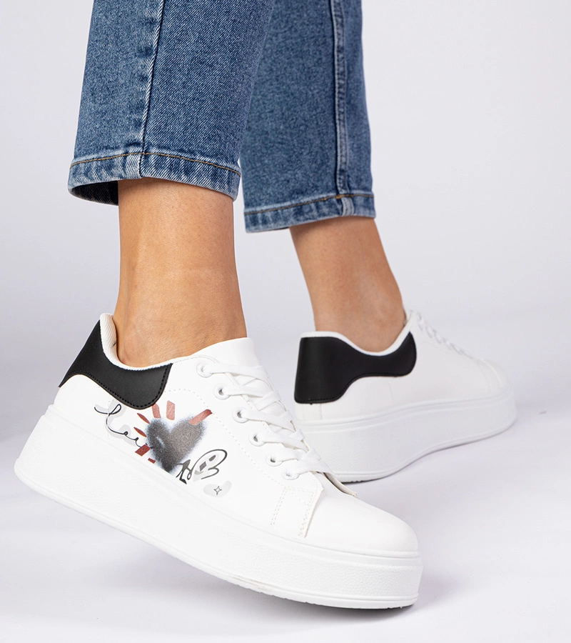 Weiß-schwarze Damen-Sneaker Zelinda