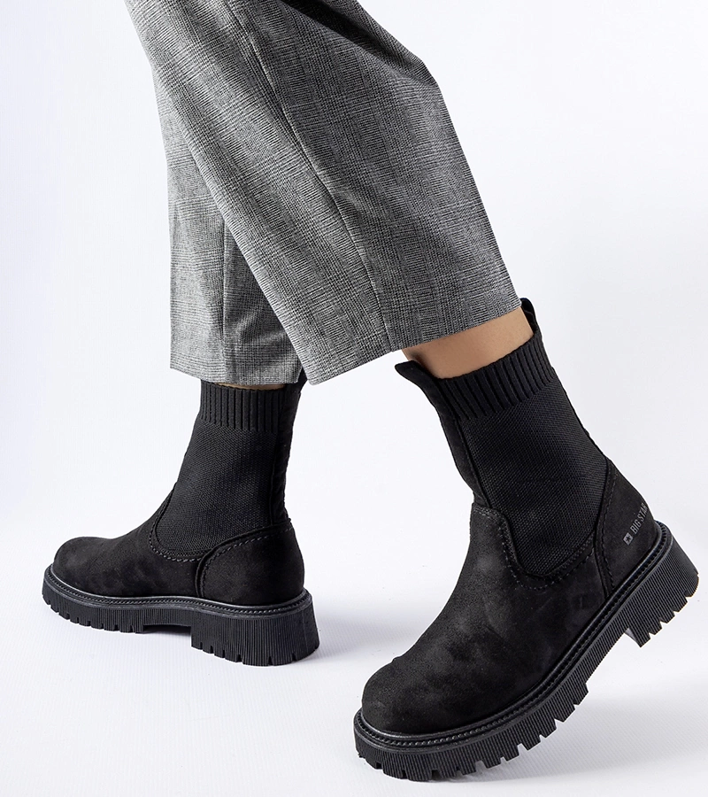 Schwarze Sockenstiefeletten Big Star MM274540