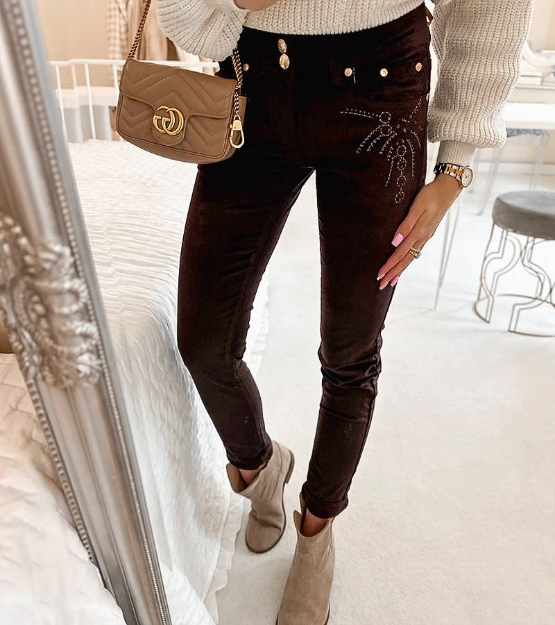 Braune Stoffhosen von Pouchard