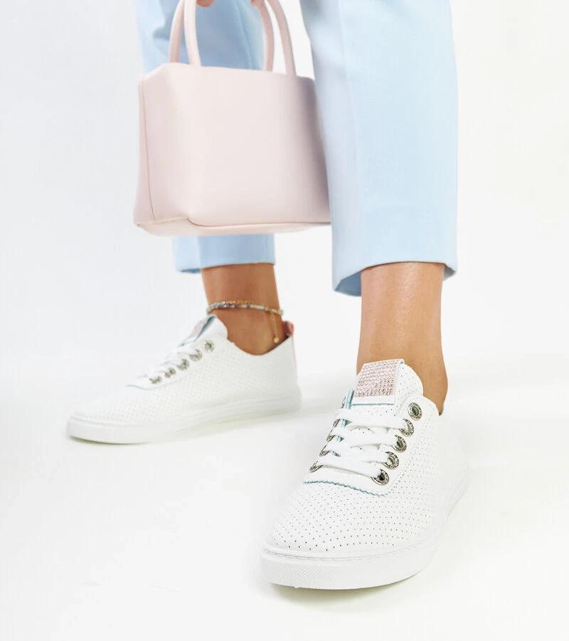 Weiße Anbarin Eco-Leder Sneaker