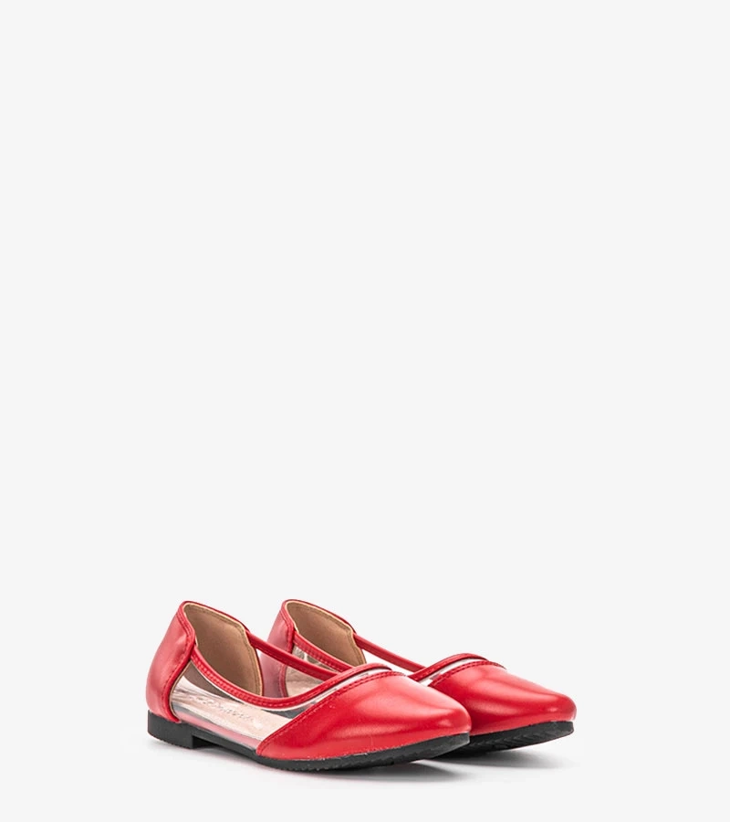 Rote halbtransparente Juva-Ballerinas